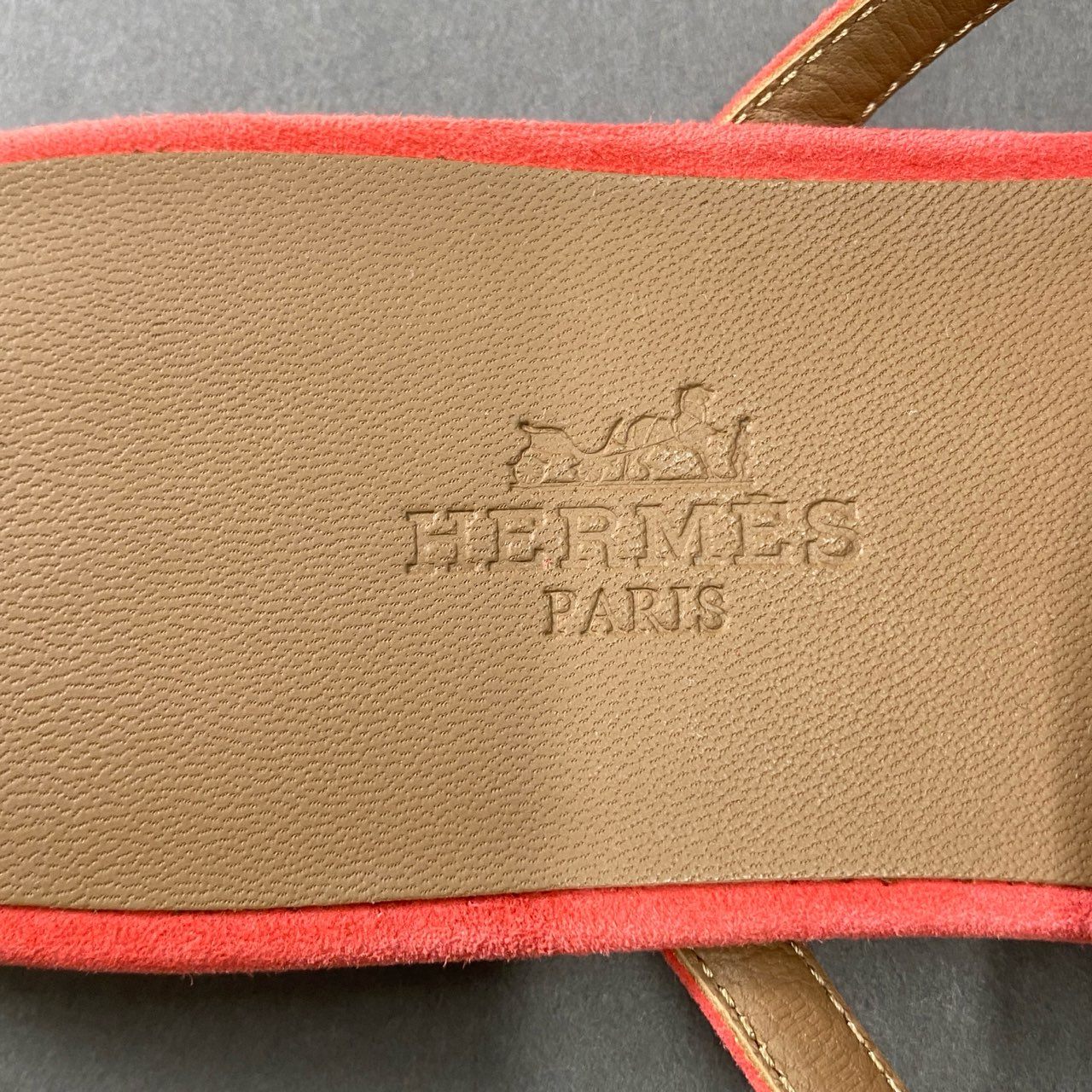 8f18 《極美品》 HERMES エルメス ノーチラスレカットレザー フラットトングサンダル 37 ピンク Leather イタリア製 シューズ