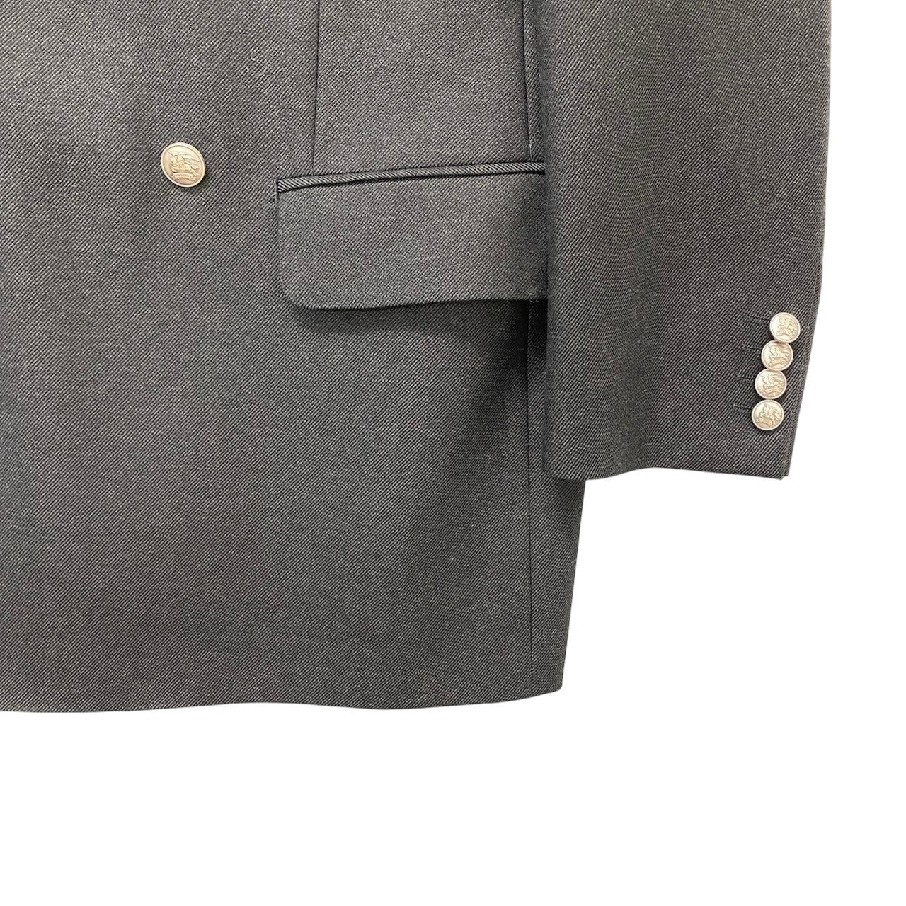 2c29 【美品】BURBERRY LONDON バーバリー ロンドン ダブルブレストテーラードジャケット ウールジャケット ブレザー AB6サイズ ダークグレー ウール100％ メンズ 男性用u02t