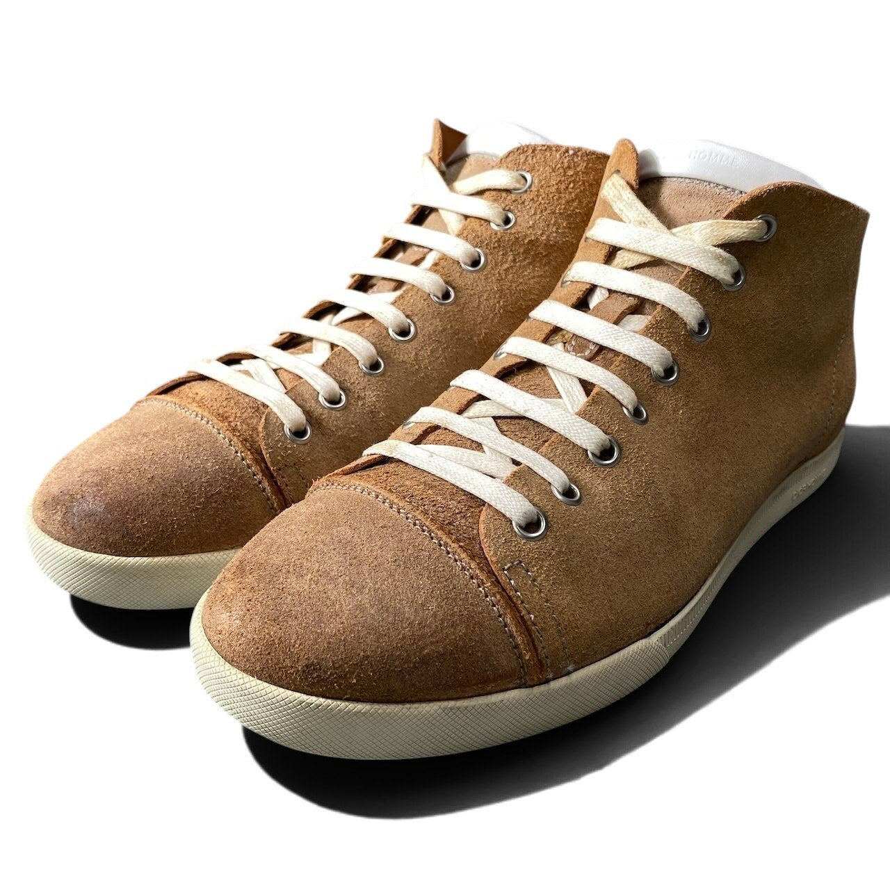 1h11 DIOR HOMME ディオールオム 2010年 クリスヴァンアッシュ期 ハイカットスニーカー 40 ブラウン スエードレザー メンズu02t