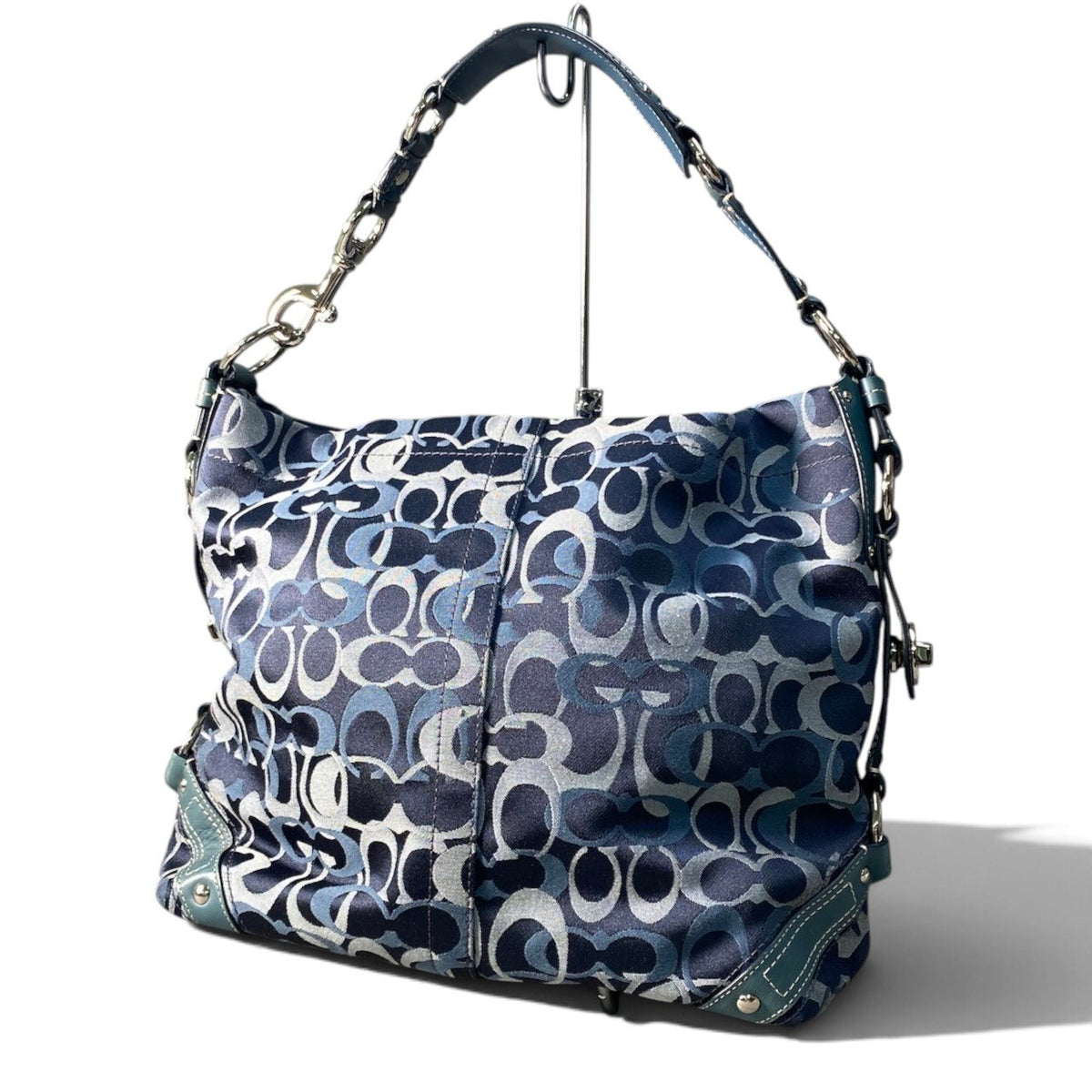 i7 COACH コーチ シグネチャー ショルダーバッグ Vintage Signature Shoulder Bag F13981 ブルーt18r