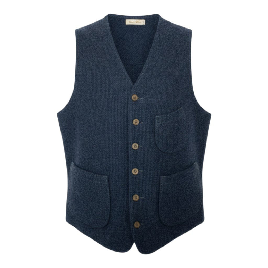 32a29 【美品】DOUBLE RL RALPH LAUREN ダブルアールエル ラルフローレン ツイードベスト ウールベスト ジレ トップス XSサイズ インディゴ メンズ 男性用o07t