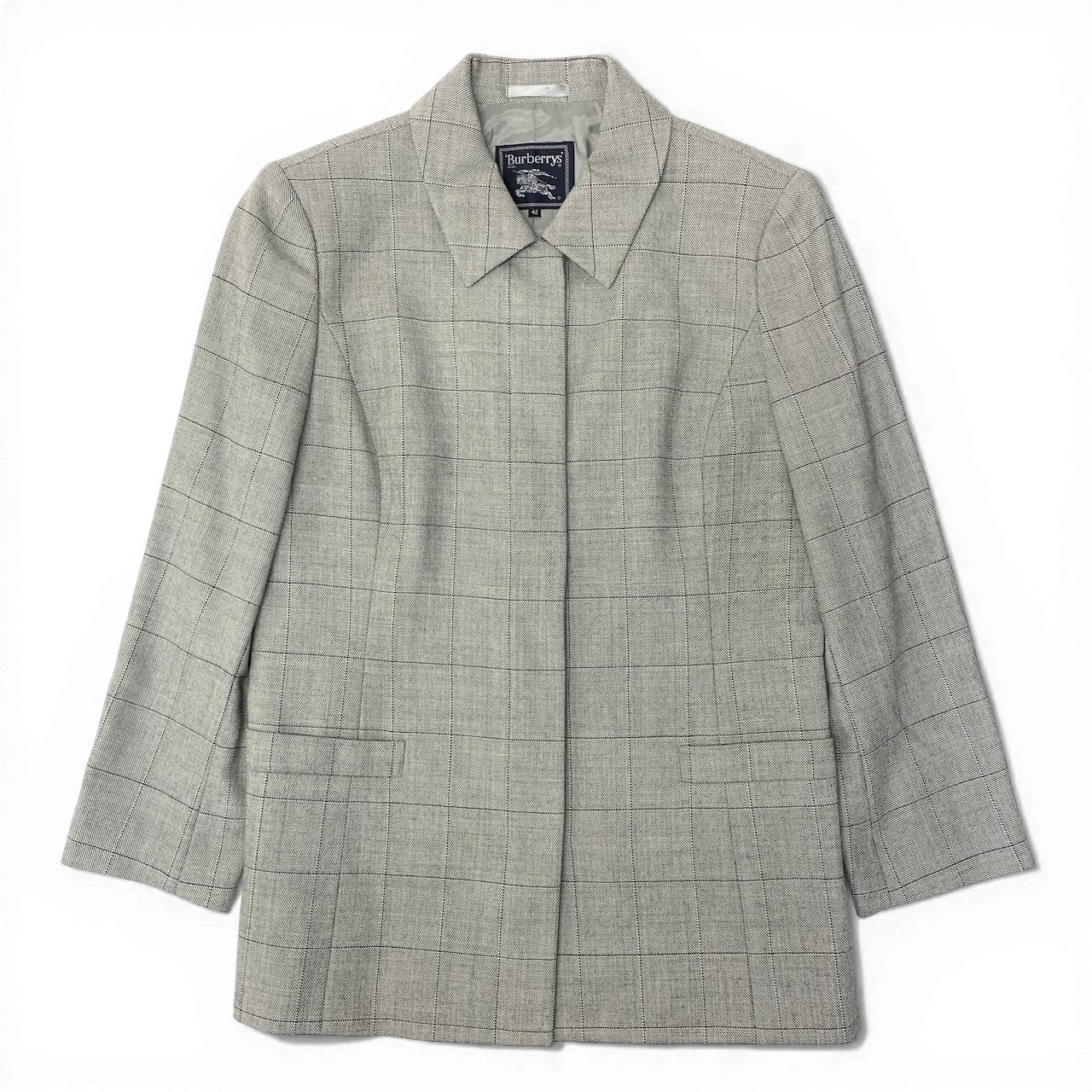 78d9 Burberrys バーバリーズ ヴィンテージ チェックジャケット サイズ42 グレー Vintage Check Jackett18r