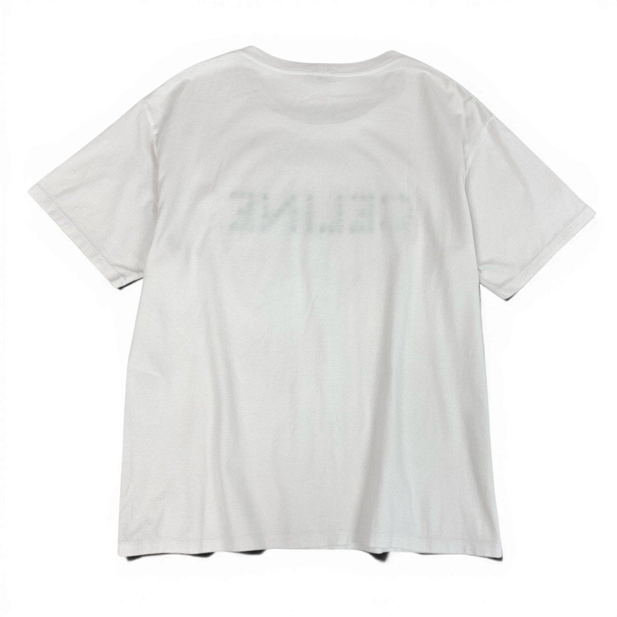 g19 CELINE セリーヌ スタッズロゴ ルーズフィット 半袖Tシャツ 2X50C671Q サイズL ホワイト コットン100％ メンズu02t