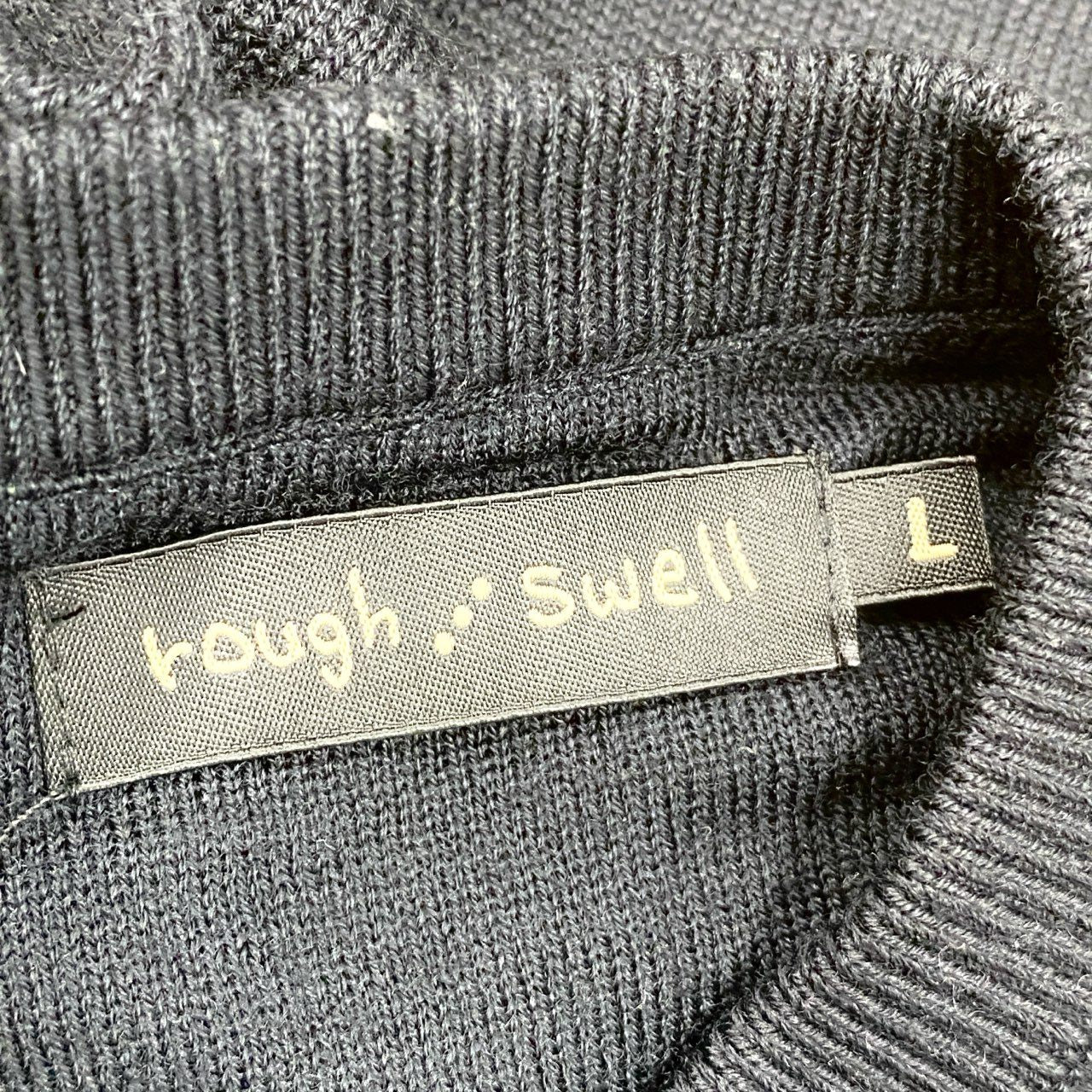 5c6 rough & swell ラフ&スウェル F.C Knit ウール アクリル 12G ニットセーター クルーネック  メンズ 紳士服 RSM-18205 サイズL ブラックu02t