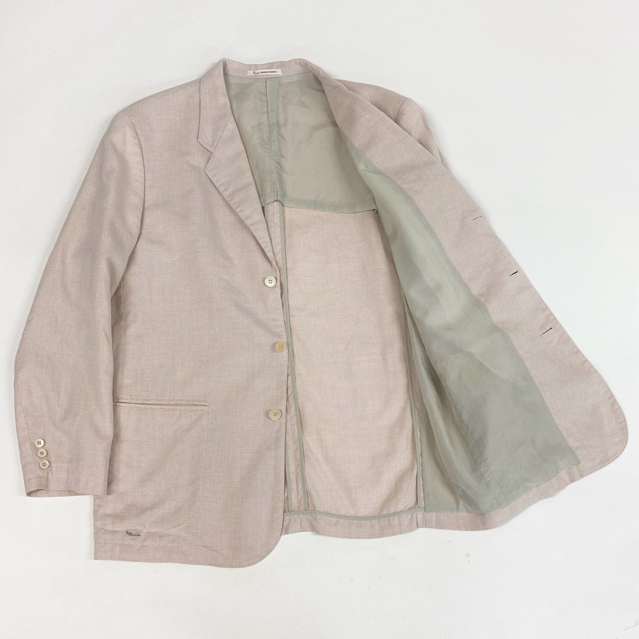 37L22 Papas パパス テーラージャケット サマージャケット 48 ピンク コットンリネン メンズ 紳士服u02t