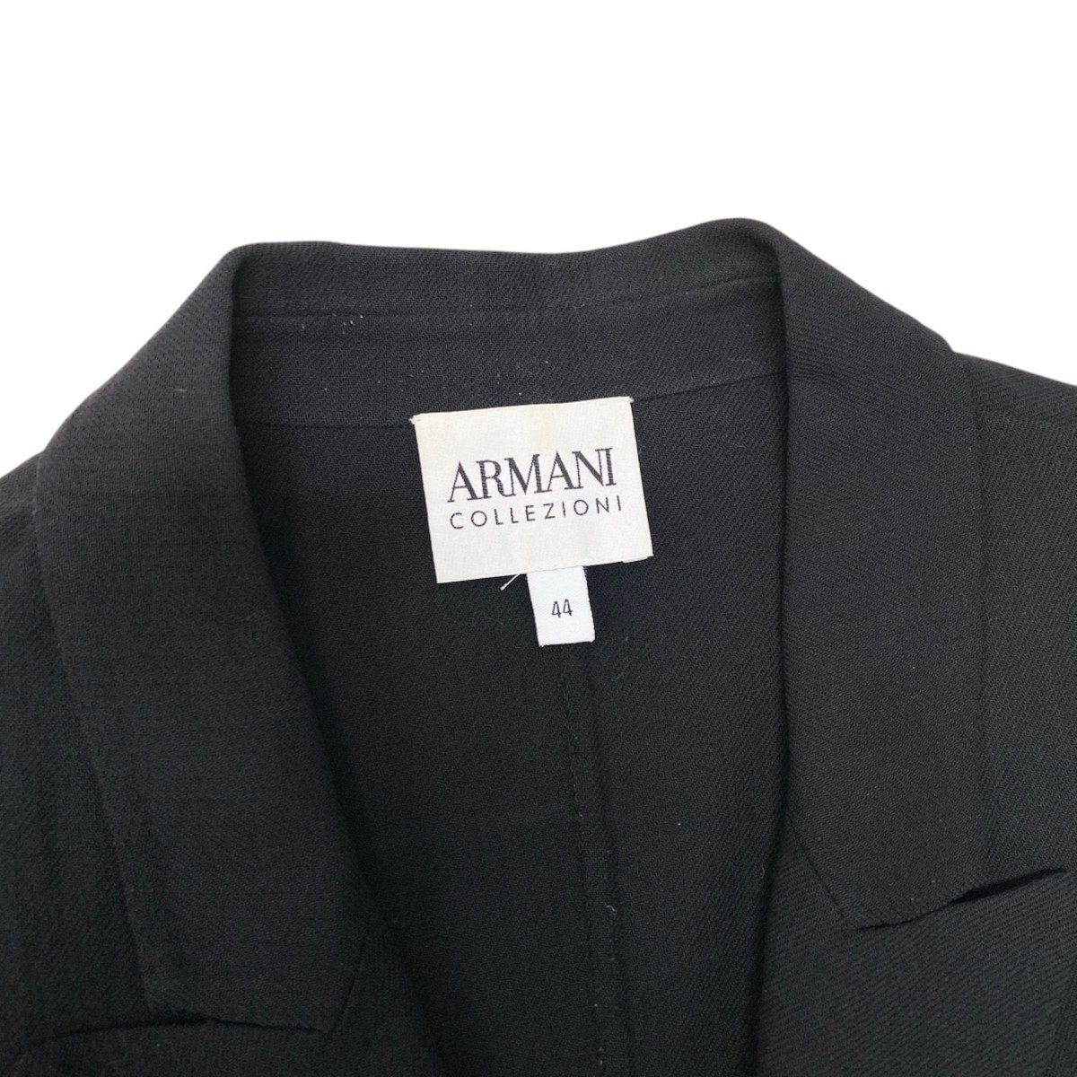 93h3 ARMANI COLLEZIONI アルマーニコレツィオーネ テーラードジャケット 伸縮ストレッチ フォーマル サイズ44 ブラック レディース 女性用o07t
