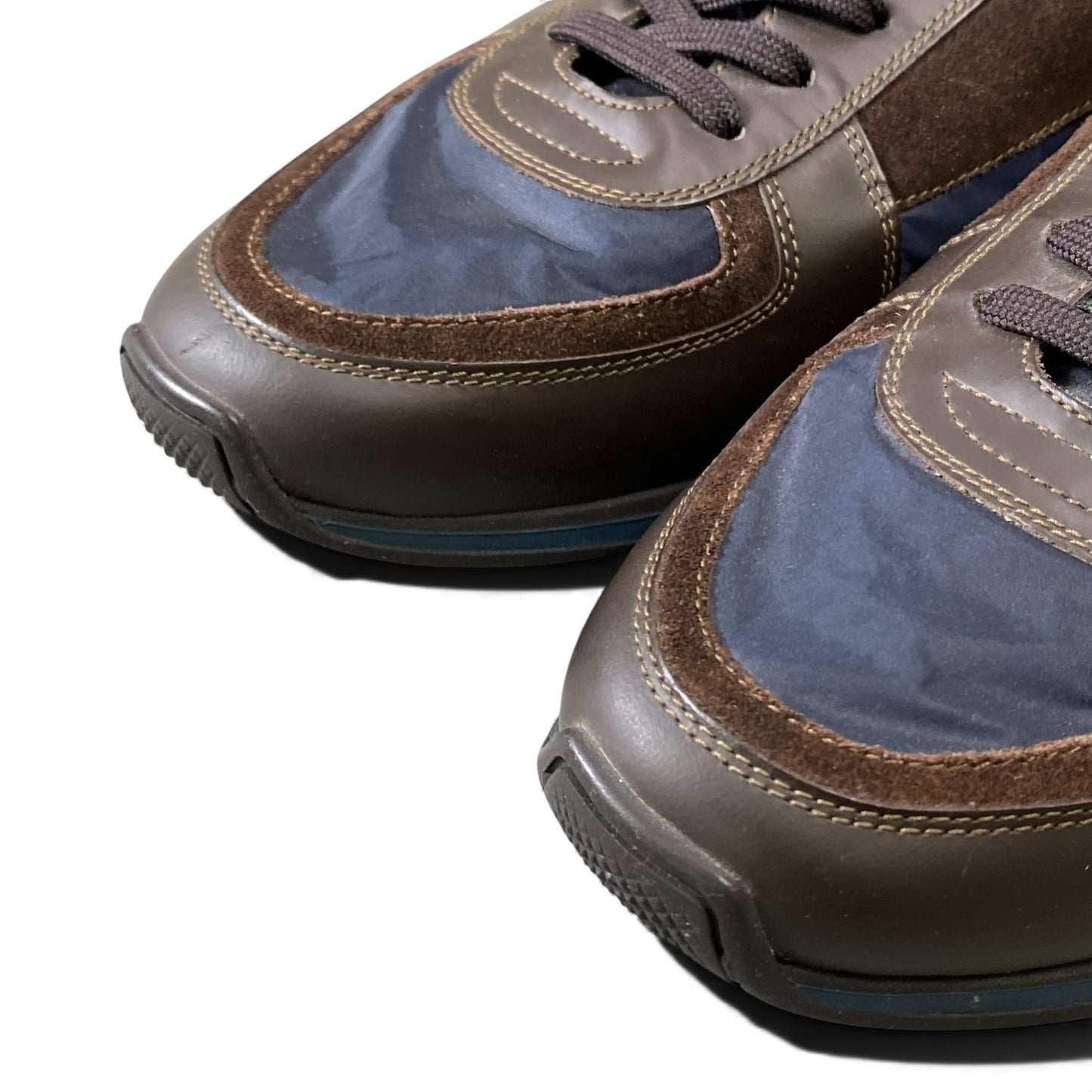 L11 LOUIS VUITTON ルイヴィトン ダミエアンフィニ レザースニーカー ローカットスニーカー サイズ8 ブラウン/ネイビー メンズ 男性用 靴 シューズk02i