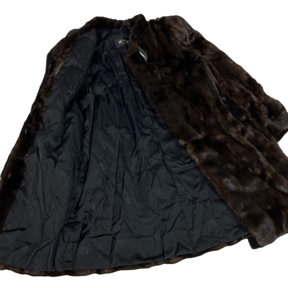 30j7 TOGU マホガニーミンク ロングコート サイズ13 ブラウン 本毛皮 Mink Fur Long Coat リアルファーt18r