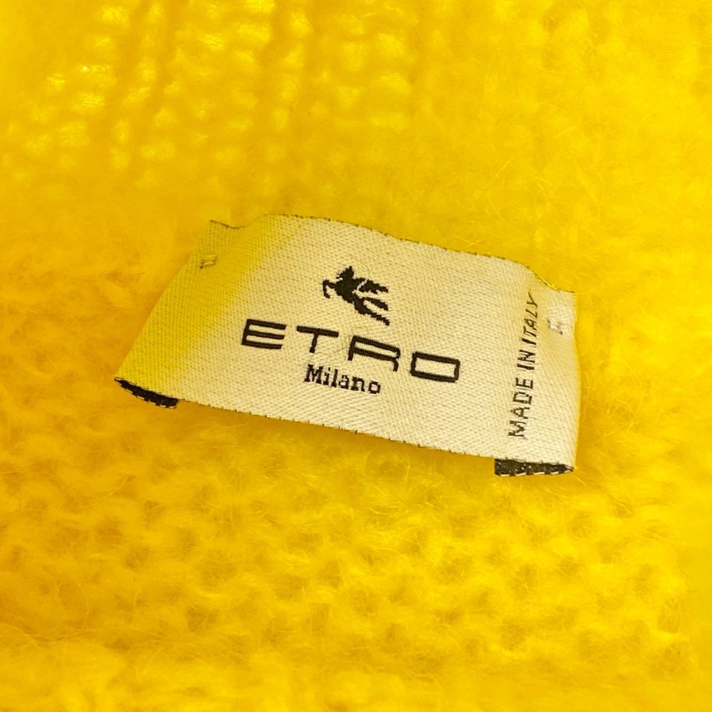 7L22 ETRO エトロ CUBEロゴ ハイネックセーター 22~23AW モヘア ニットセーター 40サイズ イエロー レディースk02i
