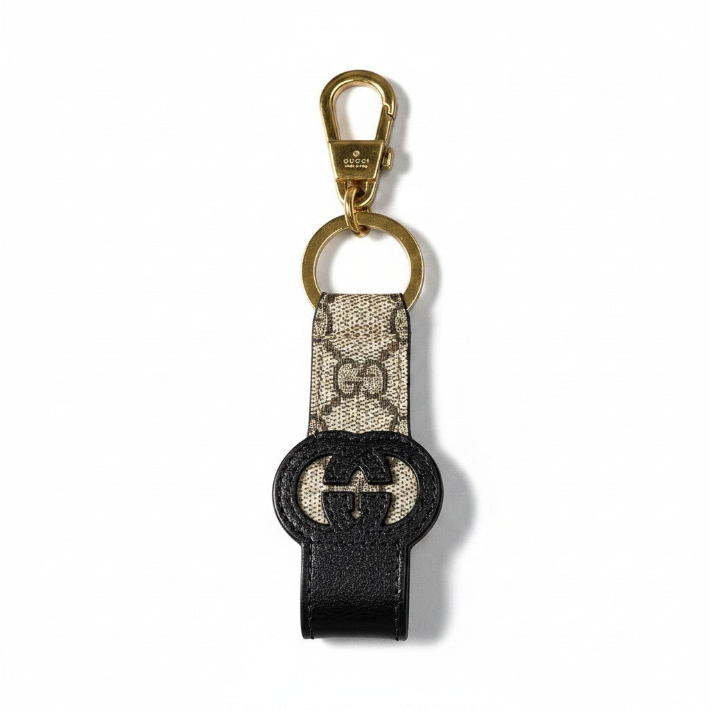 g9 GUCCI グッチ ロッキングG キーリング Interlocking G Key Ring 701432 ベージュ キーホルダーt18r