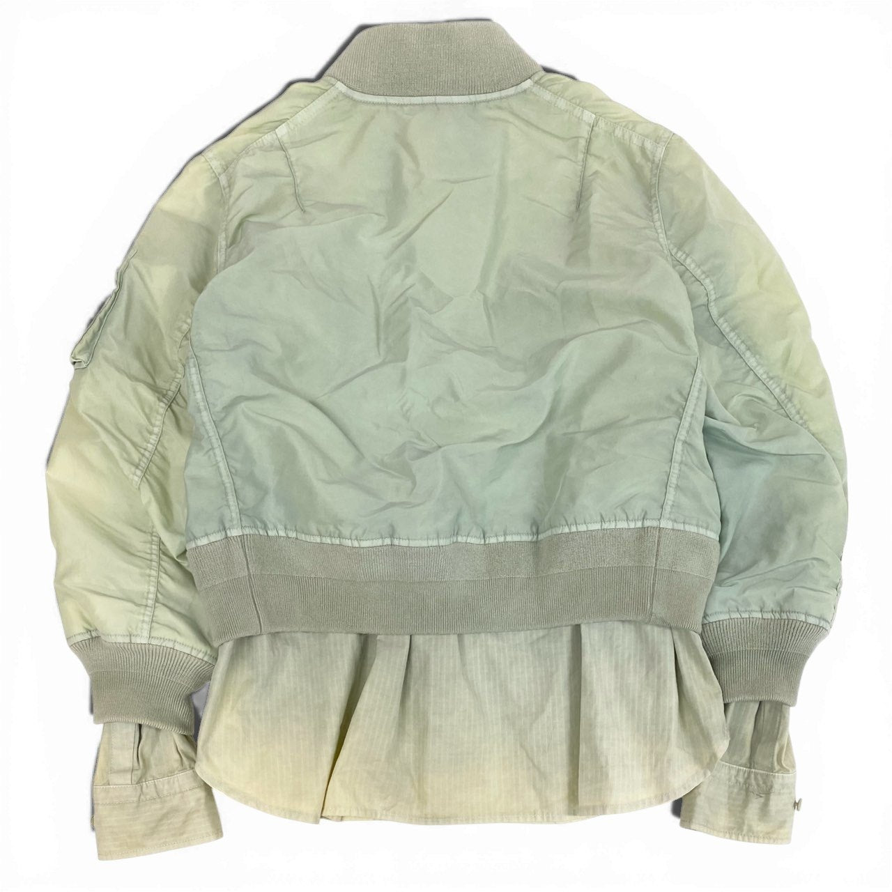 55L23 sacai サカイ 24AW Garment Dye Rip × Nylon Twill BL ドッキングナイロンジャケット アウター 24-03495M 1サイズ カーキ系 メンズo07t