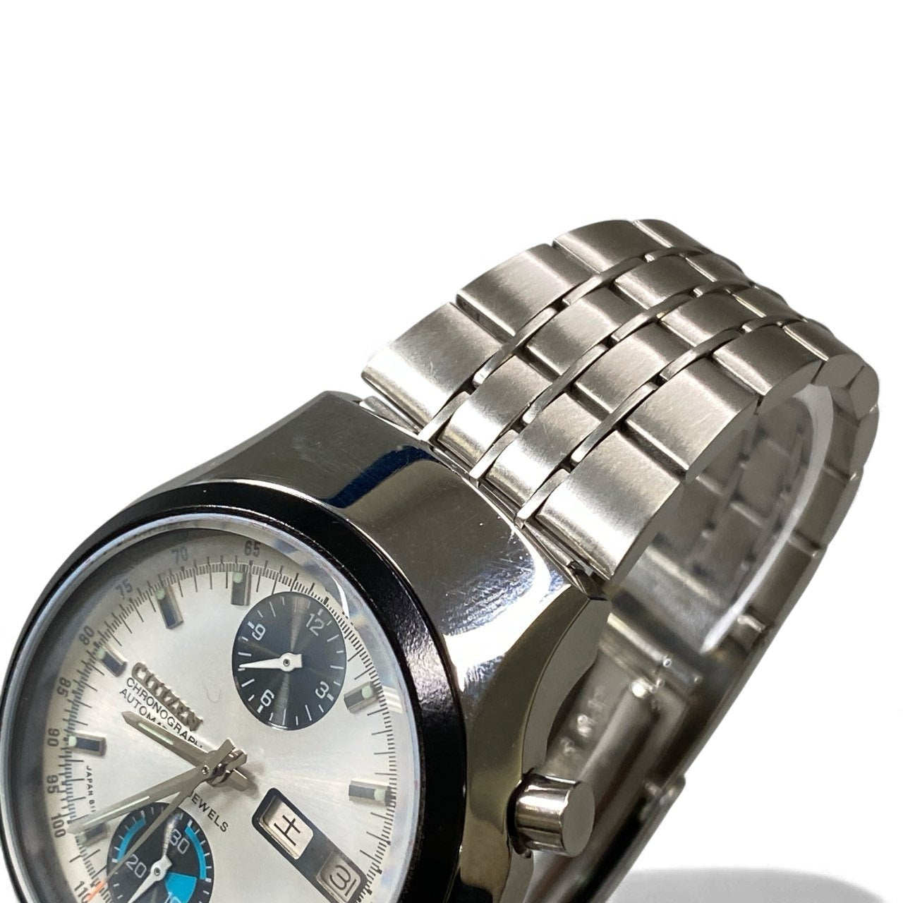 k16《可動》 CITIZEN シチズン 自動巻き クロノグラフ 腕時計 4-901169 シルバー 23石 AT チャレンジタイマーt18r