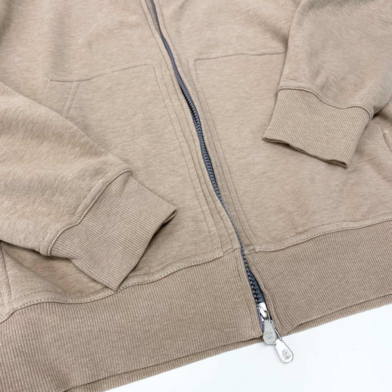 42b27 BRUNELLO CUCINELLI ブルネロクチネリ ダブルジップ コットンパーカー サイズXS ベージュ メンズ 男性用 トップスk02i