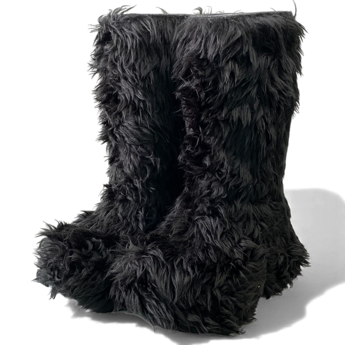 1L11 BALENCIAGA バレンシアガ 2025SS ファーブーツ サイズ36 ブラック フェイクファー レディース シューズ 靴k02i