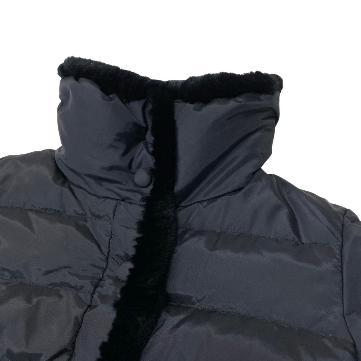 21g16 Max Mara WEEKEND LINE マックスマーラ ダウンジャケット スタンドカラー ファーデザイン サイズ42 ブラック レディース 女性用u02t