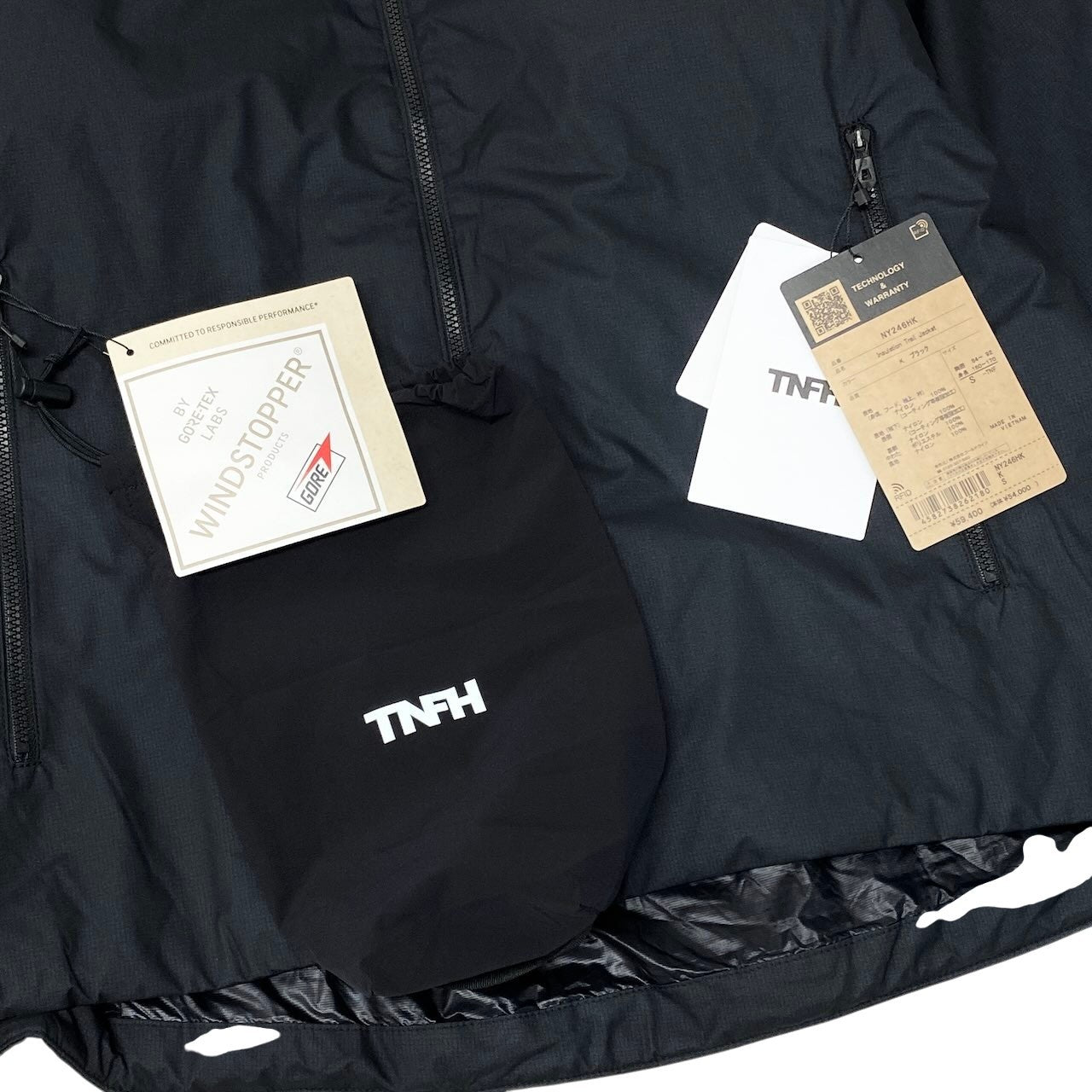Mg6 【新品保管品】THE NORTH FACE × HYKE Insulation Trail Jacket ナイロンジャケット NY246HK Sサイズ ブラック ナイロン100％ メンズ 男性用u02t