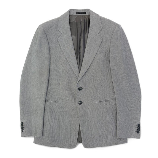68d30 EMPORIO ARMANI エンポリオアルマーニ JUDE LINE テーラードジャケット シングル 2B  サイズ50 ブラック ホワイト メンズ 紳士服u02t