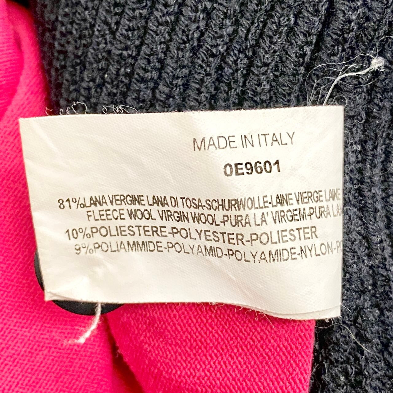 71e18 ARMANI COLLEZIONI アルマーニコレツィオーネ ジップアップニットジャケット リブニットカーディガン イタリア製 0E9601 52サイズ ブラック ピンク メンズ 男性用u02t