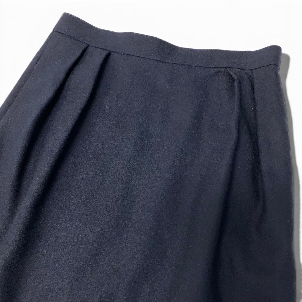 84i15 Christian Dior クリスチャンディオール セットアップ スカートスーツ ノーカラージャケット フォーマル サイズ9 ネイビー ウール100％ レディースo07t