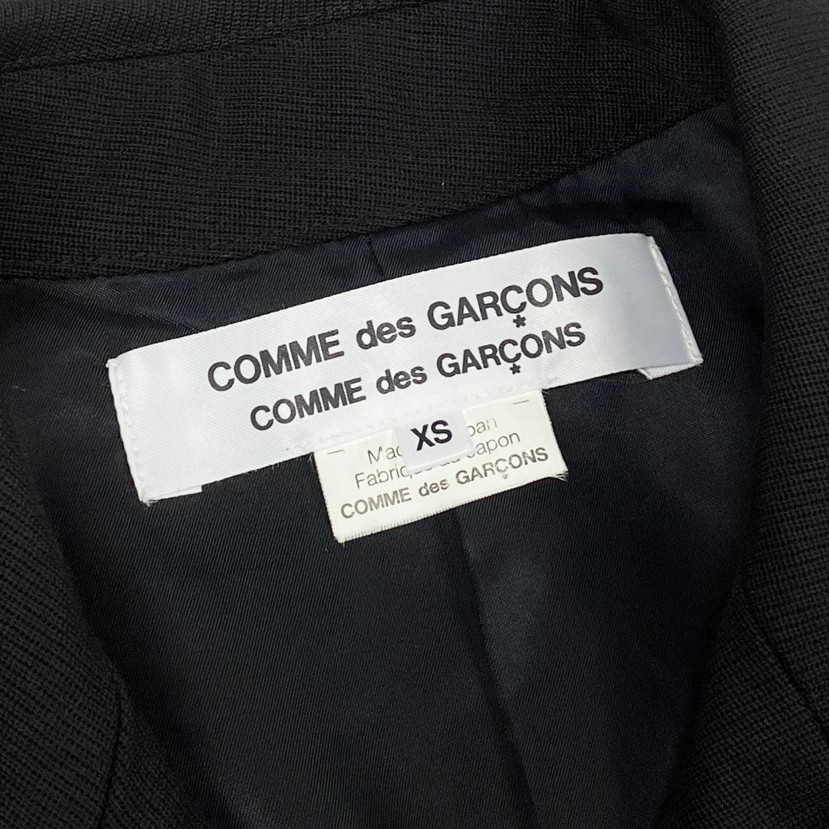 Ef27 COMME des GARCONS トレンチコート アウター AD2010 日本製 XSサイズ ブラック ウール100％ レディース 女性用u02t