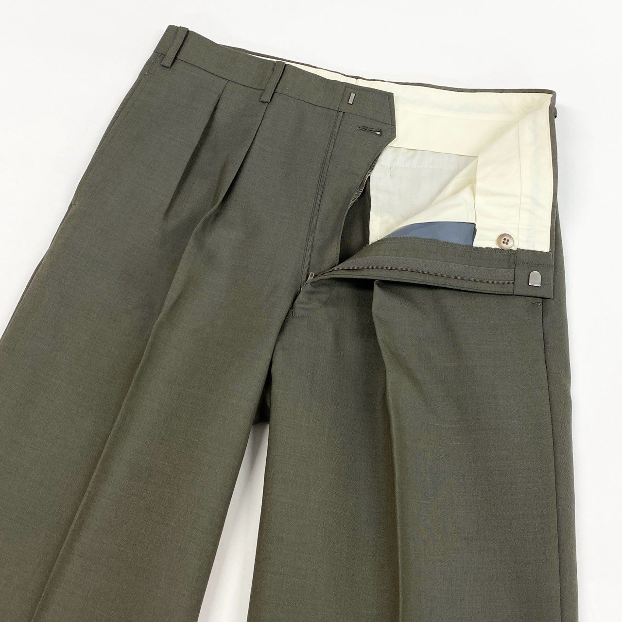 48L23 Burberry's バーバリーズ スーツセットアップ テーラードジャケット ダブルプレスト スラックス 165AB4サイズ カーキ ウール100％ メンズo07t