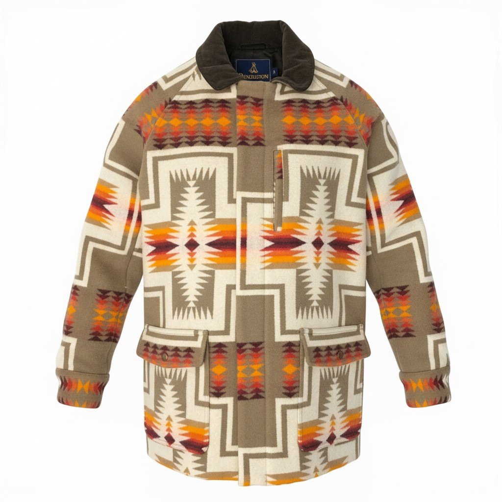 84c27 PENDLETON ペンドルトン ウールコート  ネイティブ柄 ブランケット アウター XSサイズ マルチカラー メンズ 男性用o07t