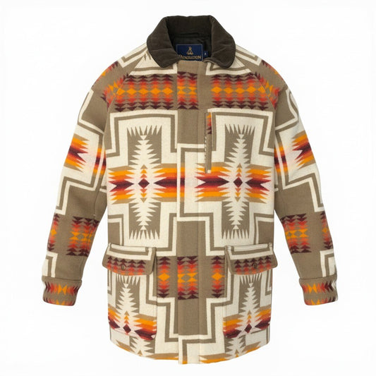 84c27 PENDLETON ペンドルトン ウールコート  ネイティブ柄 ブランケット アウター XSサイズ マルチカラー メンズ 男性用o07t