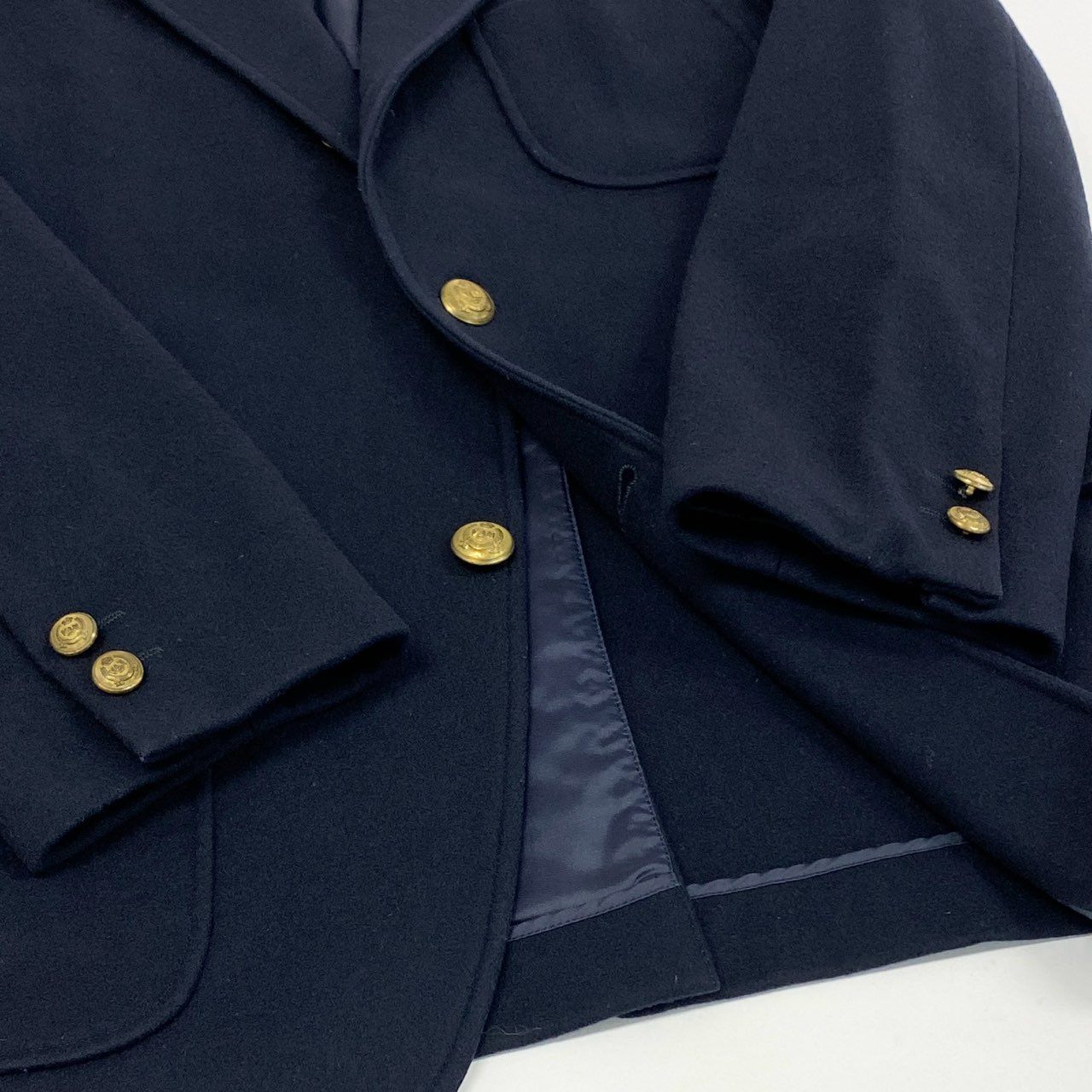 48h15 VAN JACKET ヴァン ヂャケット 金ボタン テーラードジャケット ブレザー 紺ブレ  A5 ネイビー 紺色 ウール メンズo07t