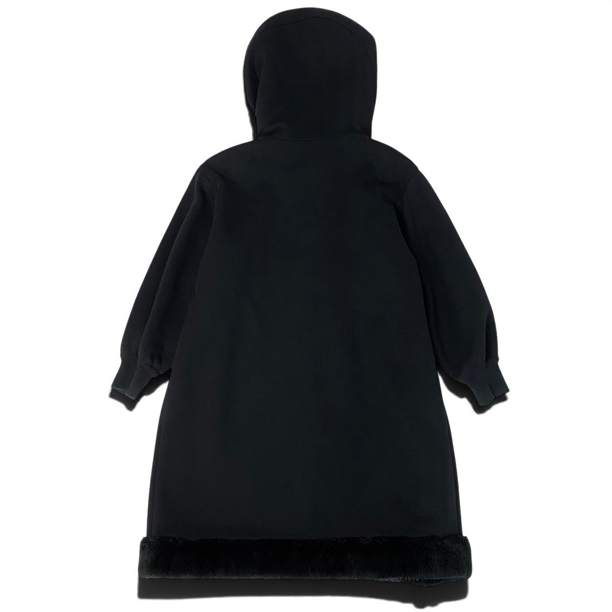 j29 YVESSAINTLAURENT ウールフーディーコート ボアデザイン アウター Mサイズ ブラック ウール100％ レディース 女性用u02t