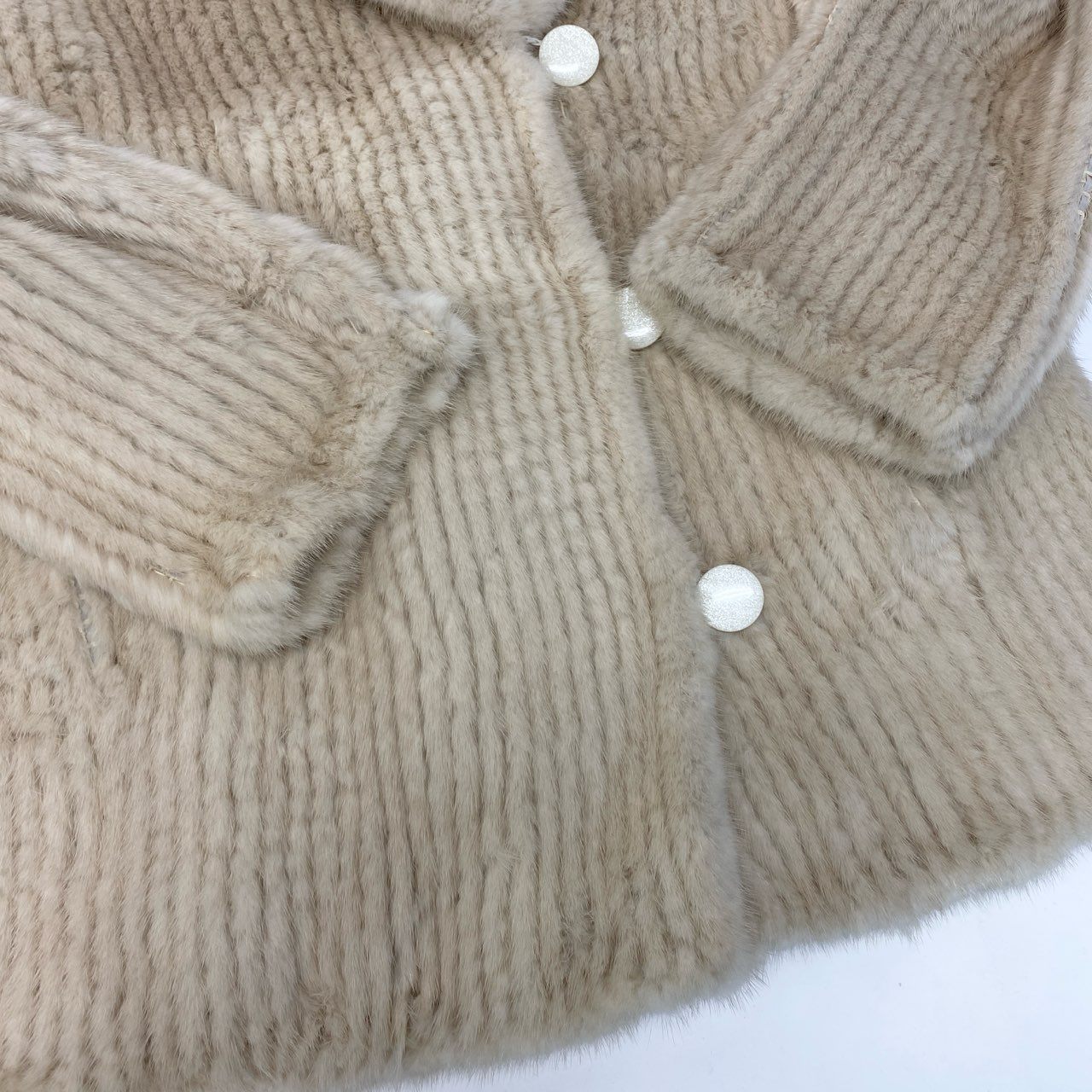 38c3 パールミンク リバーシブル ファーコート サイズF ホワイト 本毛皮 Pearl Mink Fur Coatt18r