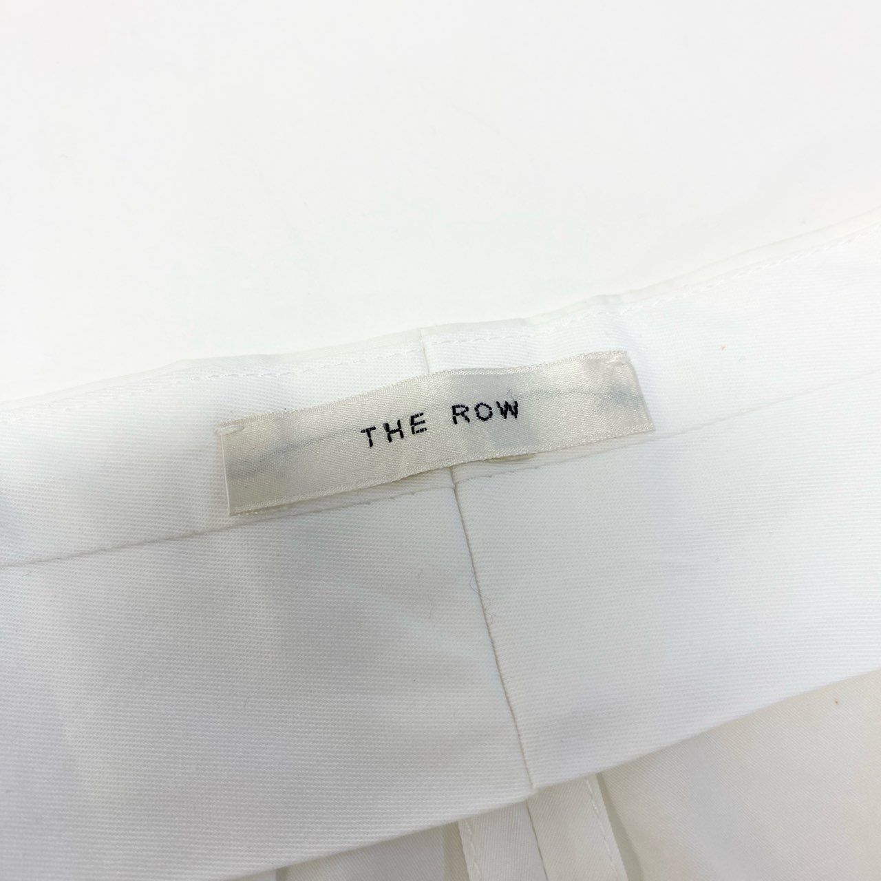 58c5 THE ROW ザロウ ワイドスラックスパンツ コットンパンツ ボトム 2サイズ ホワイト コットン100％ レディース 女性用u02t