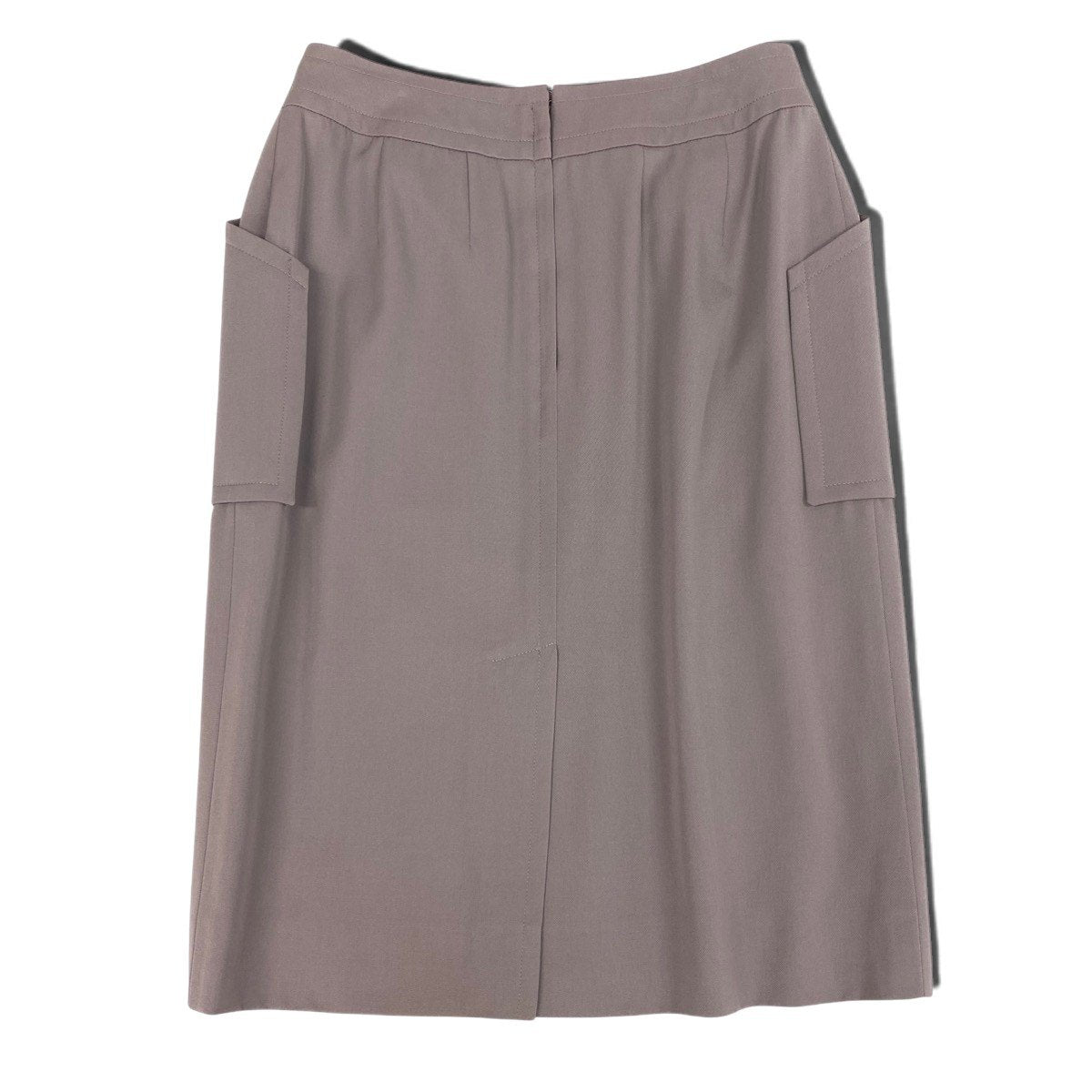 h17 【美品】CELINE ヴィンテージスカート マカダム タイトスカート 40サイズ グレージュ ウール100％ レディース 女性用k02i