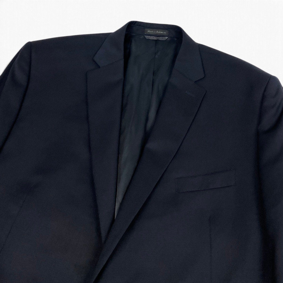 62j5 【美品】LAUREN RALPH LAUREN ローレンラルフローレン 大きいサイズ スーツセットアップ テーラードジャケット スラックスパンツ 50Lサイズ ネイビー ウール100％ メンズ 男性用u02t