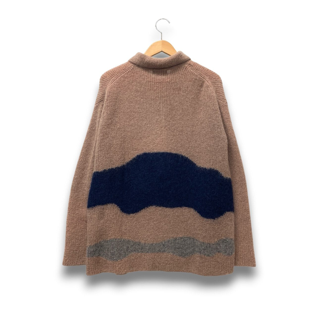 24c16 【美品】soduk スドーク 21AW drawing knit ドローイングニット ニットセーター ボーダー 0421030504 ブラウン レディース 女性用o07t