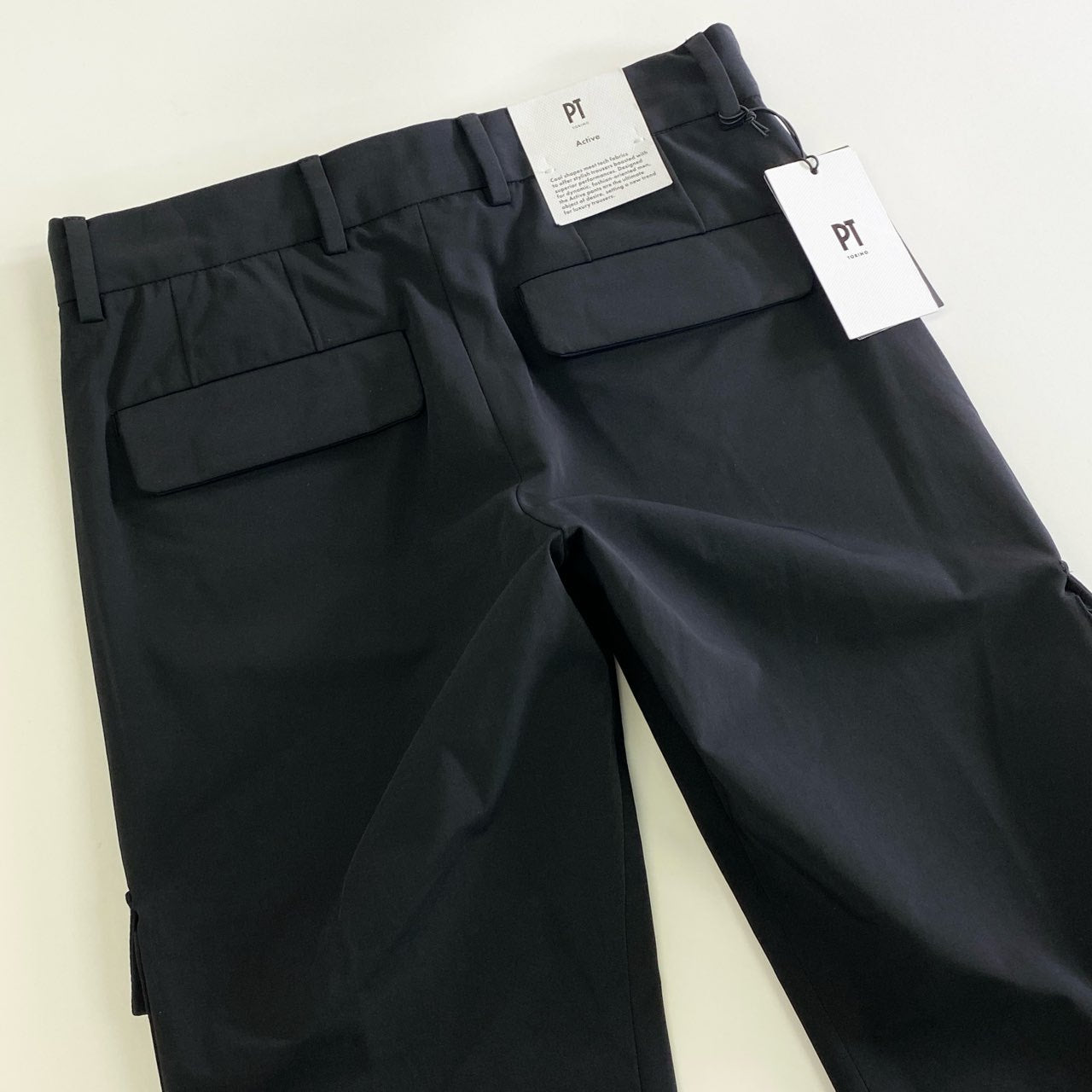 68j10 ⑤《未使用》 PT TORINO ピーティートリノ LAMDA Active アクティブ PANTALONES CARGO ストレッチ カーゴパンツ 42 ブラック ACTIVE TECHNO タグ付