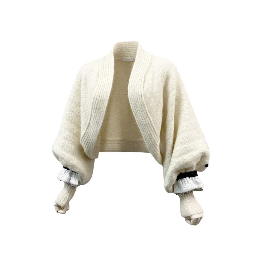 54a9 CHANEL シャネル 2010 モヘアニットカーディガン Mohair Jacket P37120K02326 42サイズ アイボリー レディース 女性用ta1