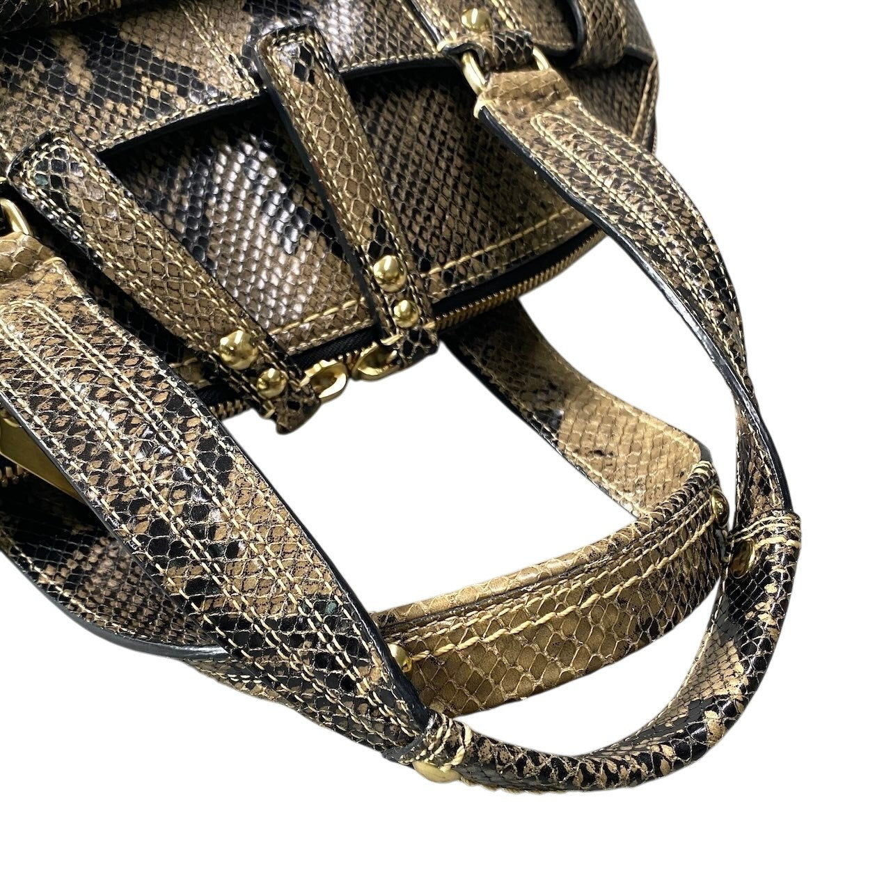h11 COACH コーチ ミランダプリンテッド パイソンサッチェル ハンドバッグ Hampton Miranda Python Satchel Handbag 11089t18r