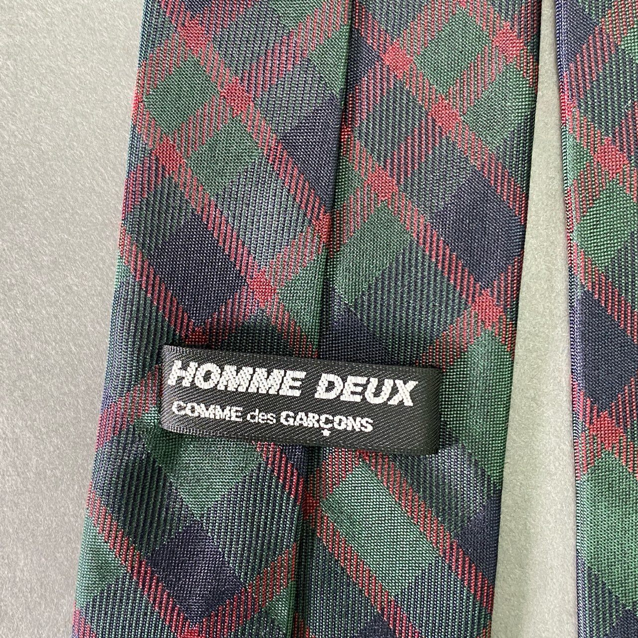 g24 COMME des GARCONS HOMME DUEX コムデギャルソンオムドゥ タータンチェック ネクタイ グリーン系  メンズ ドレス フォーマル_