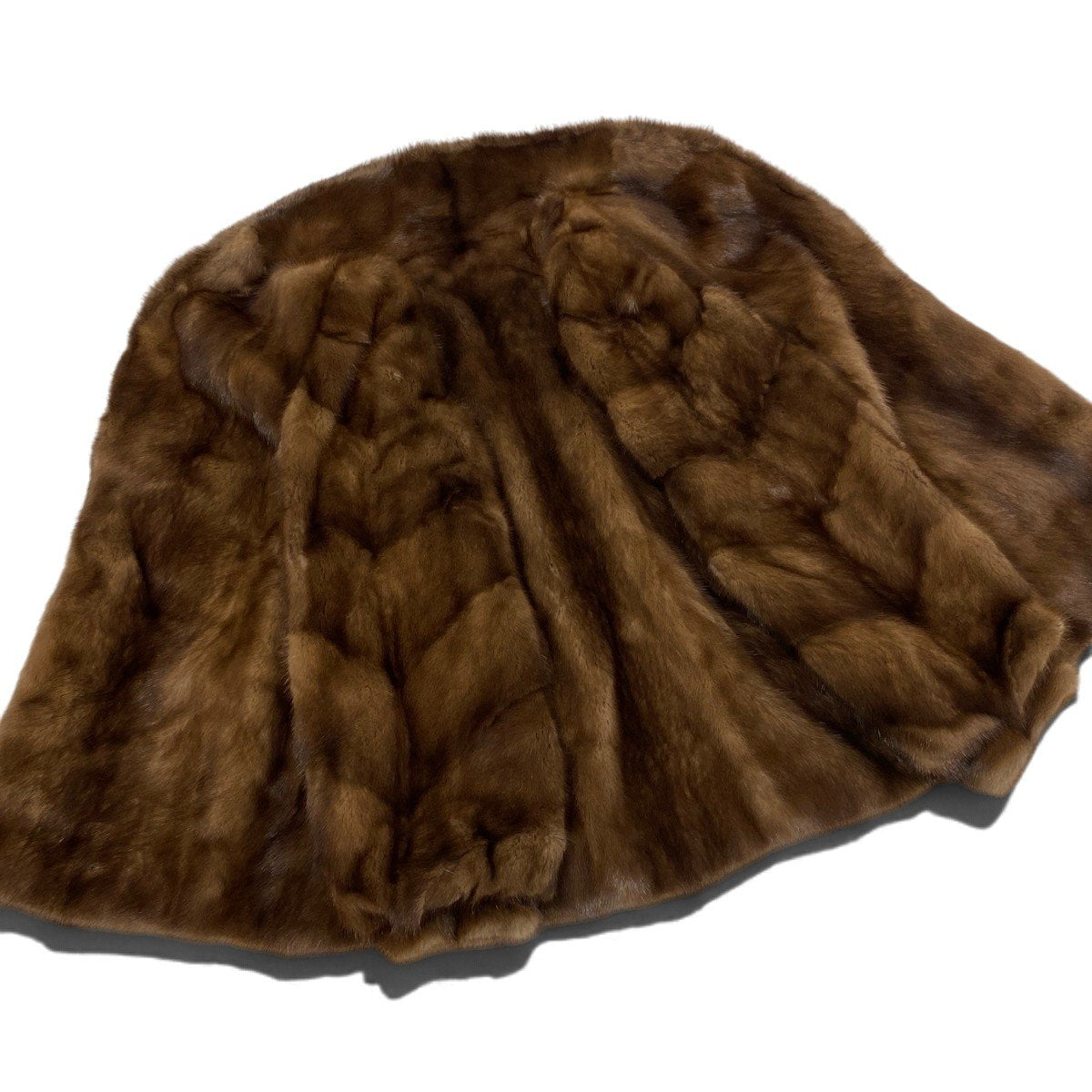 24j7 Very Good 袖段 デミバフミンク ファーコート サイズ13 ブラウン 本毛皮 Mink Fur Coat リアルファーt18r
