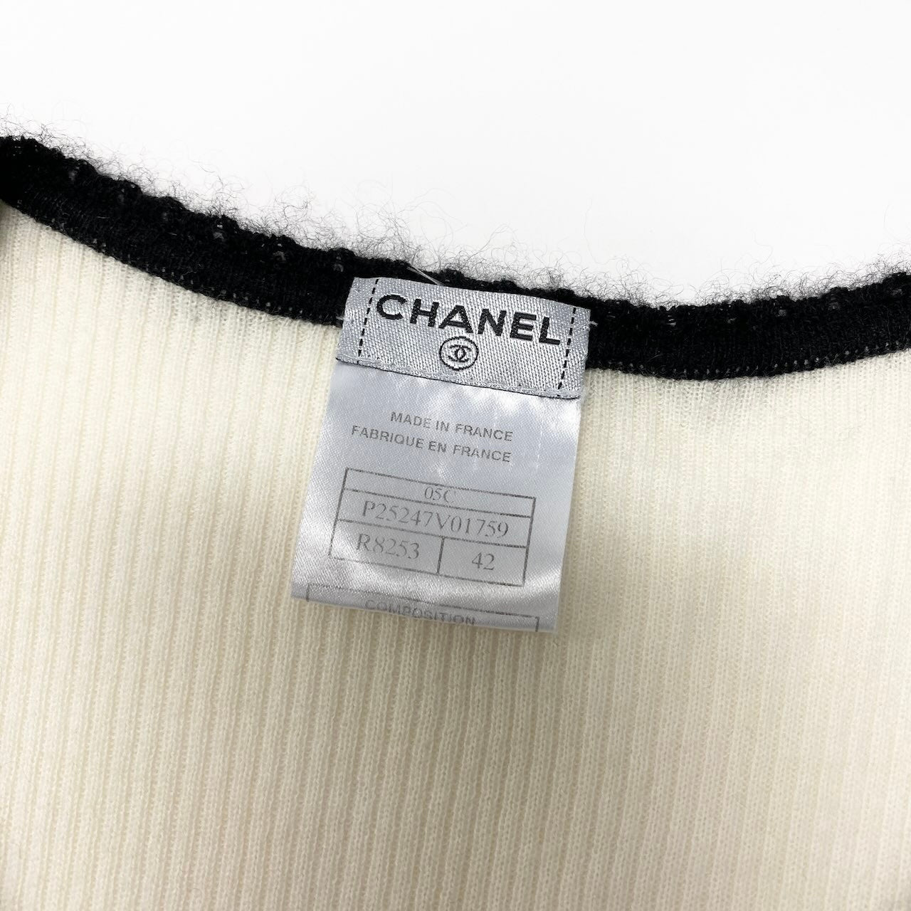46c24 CHANEL シャネル 半袖ニットセーター 05C カシミヤ混 ボーダー ココマーク P25247V01759 42サイズ マルチカラー レディース 女性用o07t