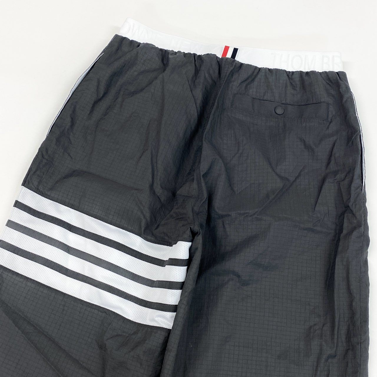 Mc16 【未使用】THOM BROWNE トムブラウン 4-BAR リップストップ ジャージパンツ トラックパンツ  サイズ1グレー メンズ ボトムk02i