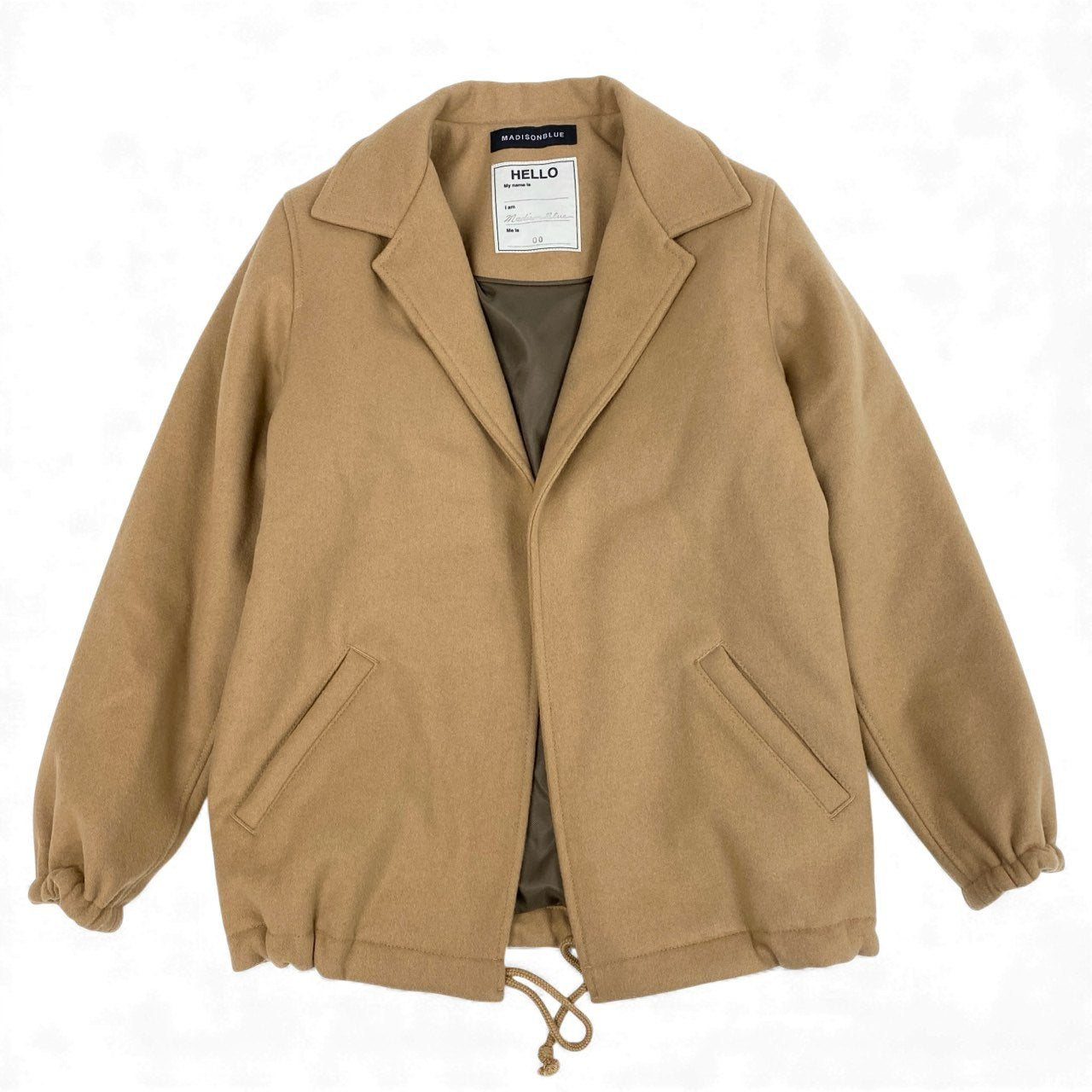 24l15《美品》 MADISON BLUE マディソンブルー 2024AW メルトンウール コーチジャケット ブルゾン アウター 00 キャメルブラウン ウールナイロン レディース 女性用u02t