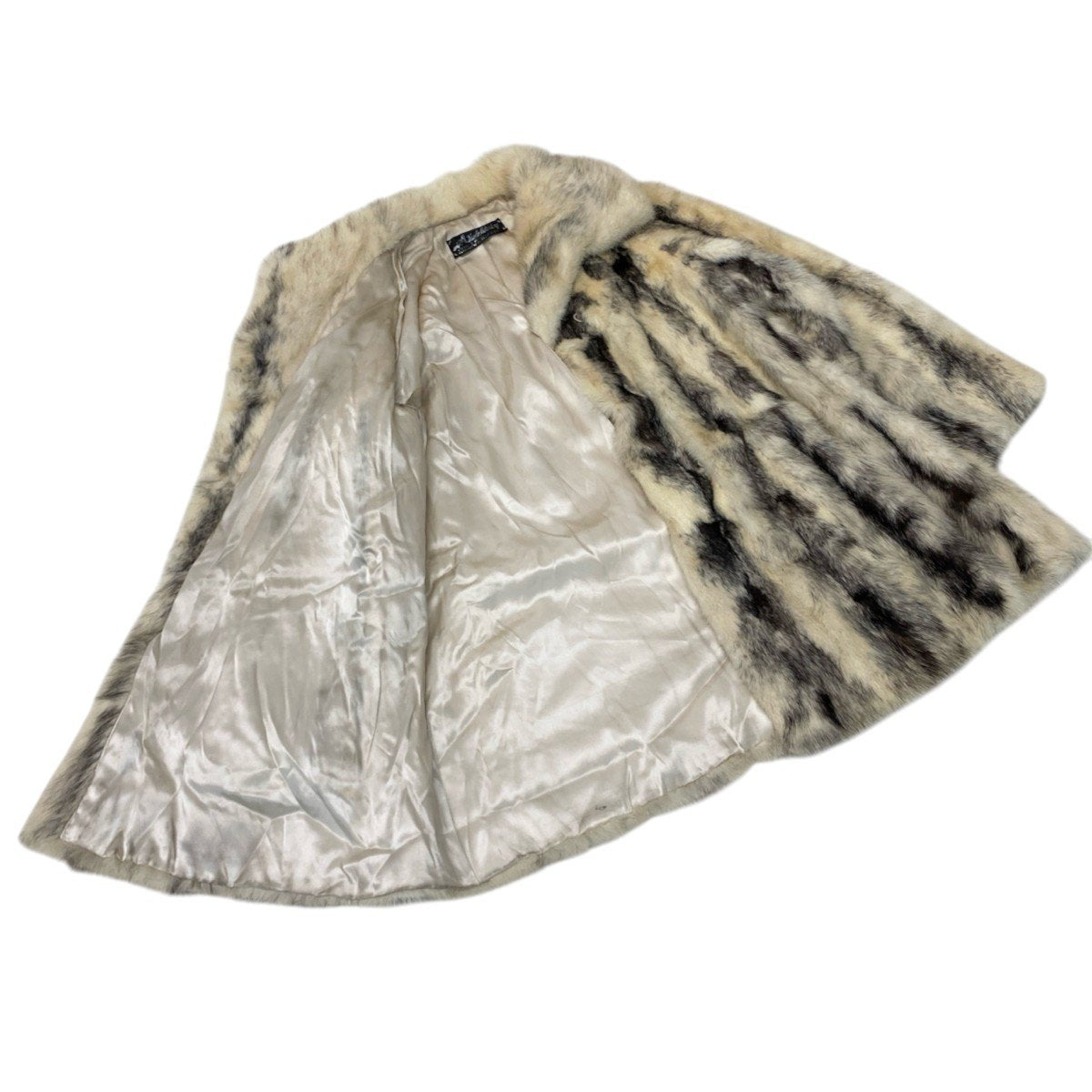 44i24 クロスミンク ファーコート サイズF アイボリー 本毛皮 Cross Mink Fur Coat リアルファーt18r