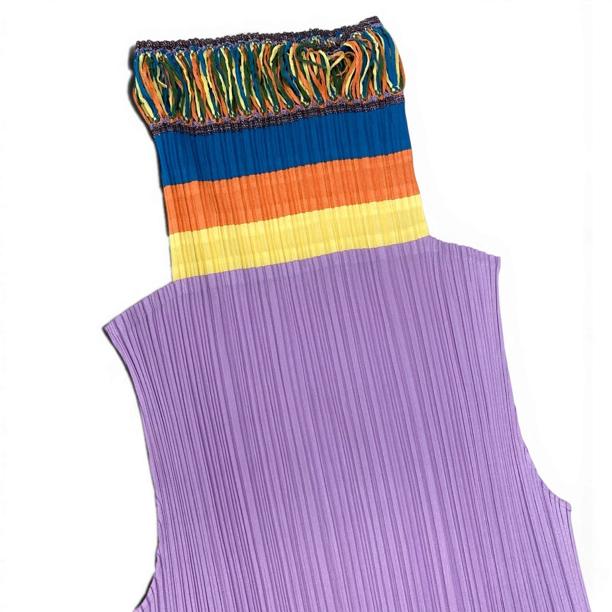 Af11 PLEATS PLEASE プリーツプリーズ タートルネック ノースリーブ プリーツカットソー PP71-JK611 サイズ3 パープル ポリエステル100％ レディース 女性用ta1