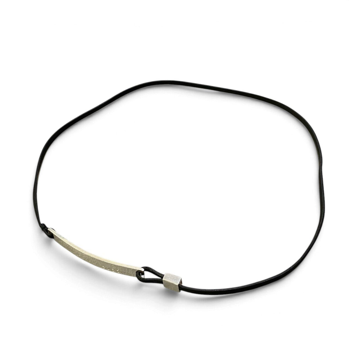 j15 Gucci グッチ 925 シルバープレート チョーカー Sterling Silver Choker Black ブラック ネックレス 箱付t18r