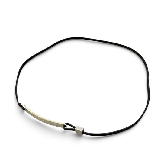 j15 Gucci グッチ 925 シルバープレート チョーカー Sterling Silver Choker Black ブラック ネックレス 箱付t18r