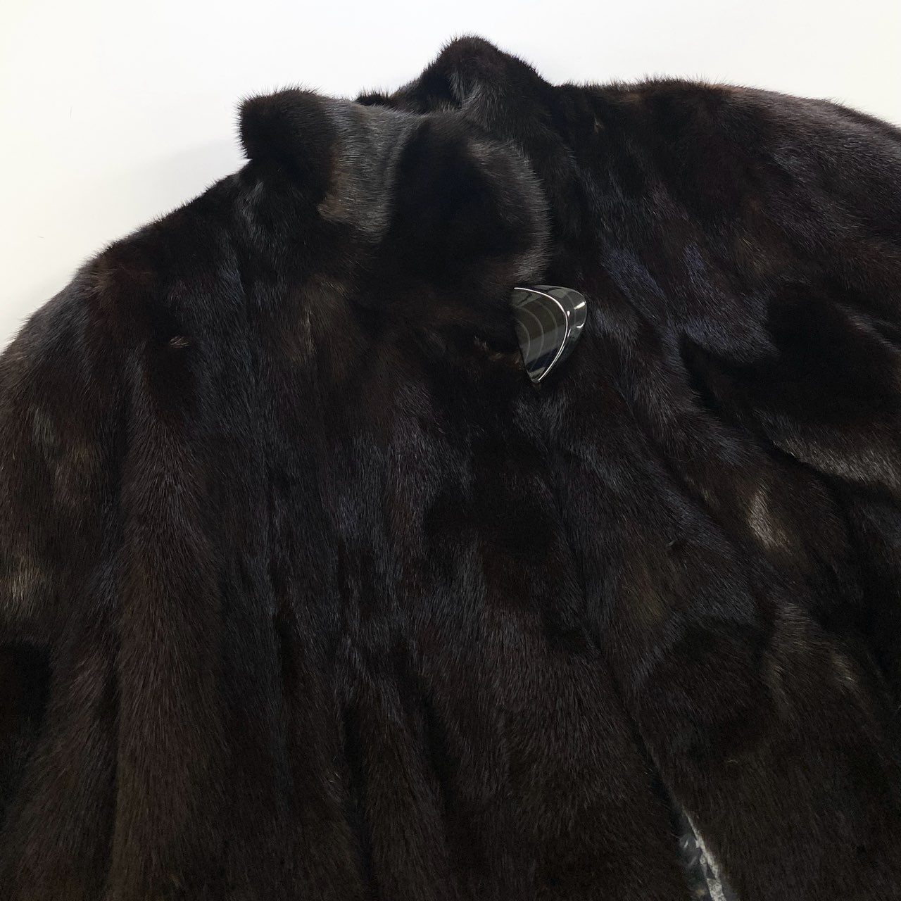 43k14【美品】EMBA エンバ 毛皮コート ファーコート ミンクファー ミンクコート ロングコート 装飾ボタン 裏地総柄 ダークブラウン レディースu02t