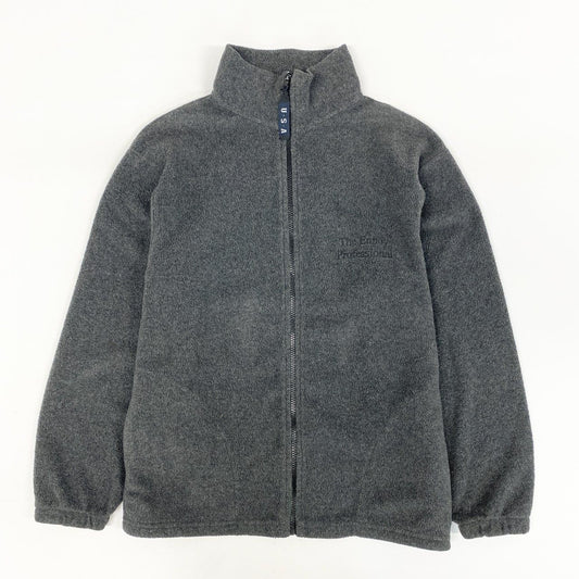 44h26 the ennoy professional ザエンノイプロフェッショナル ロゴ刺繍 フリースジャケット USA製  Mサイズ ダークグレー メンズo07t
