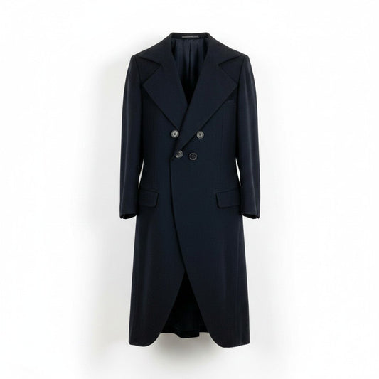 Mf29 Yohji Yamamoto ヨウジヤマモト ウールギャバジン テーラードコート Wool Gabardine Tailored Coat サイズM ブラックt18r