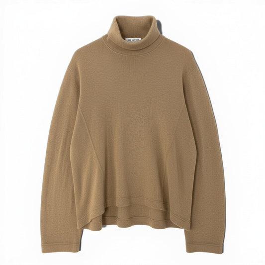 56c9 HED MAYNER ヘドメイナー オーバーサイズ 変形ニット セーター タートルネック S ライトブラウン フランス製u02t